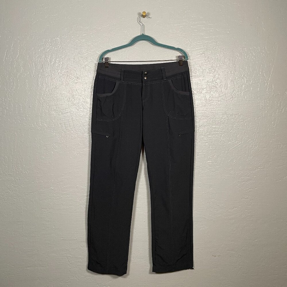Kuhl Women 12 Gray Durango Pants Pockets Cinch Ankles Stretch Hiking Quick Dry